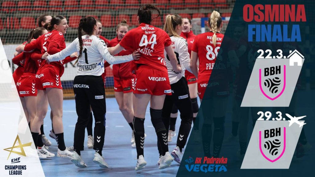 Poznati datumi odigravanja utakmica osmine finala EHF Lige prvakinja